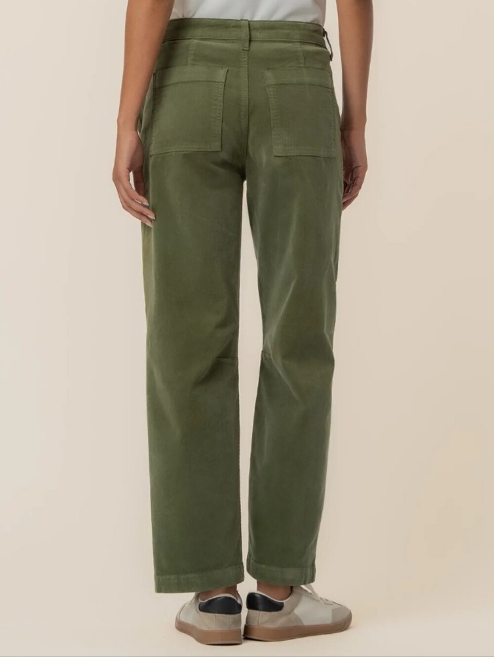 Kut From The Kloth Ashton Barrel Leg Corduroy Pants Size 6 High Rise Birch Green - Picture 2 of 10